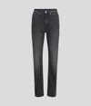 Karl Lagerfeld High Rise Split-hem Straight Jeans In Gray