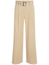 Karl Lagerfeld Belted Wide-leg Trousers In Neutrals