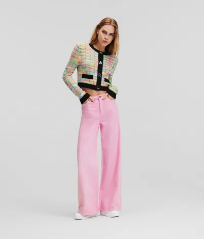 Karl Lagerfeld High-waist Wide-leg Jeans In Pink