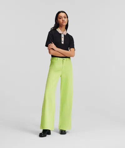 KARL LAGERFELD HIGH-WAIST WIDE-LEG JEANS