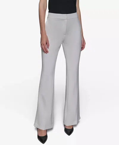 Karl Lagerfeld High-waisted Flare-leg Pants In Soft White