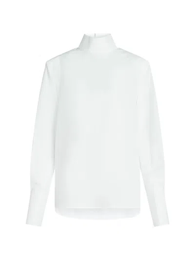 Karl Lagerfeld High-neck Blouse In White