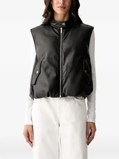 Karl Lagerfeld High-neck Padded Gilet In Black
