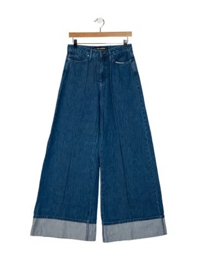 Pre-owned Karl Lagerfeld High-rise Wide Leg Jeans In Blue