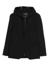 Karl Lagerfeld Hooded Blazer In Black