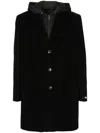 Karl Lagerfeld Hooded Coat In Black