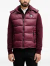 Karl Lagerfeld Hooded Padded Gilet In Red