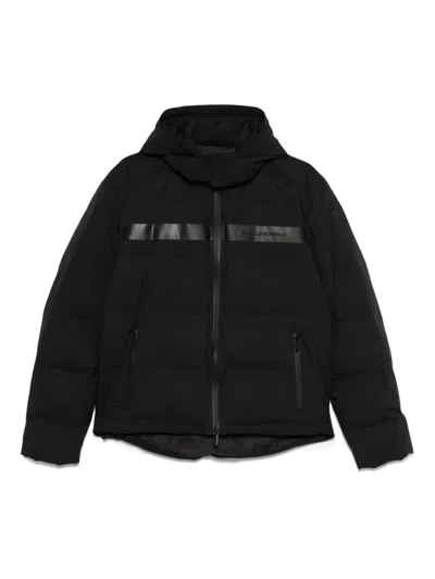 Karl Lagerfeld Hooded Padded Jacket In Black