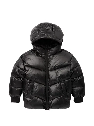 Karl Lagerfeld Kids' Hooded Padded Jacket In Black
