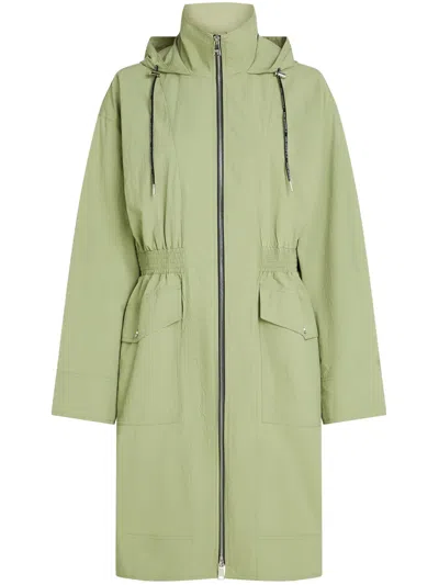 Karl Lagerfeld Hooded Parka Coat In Green