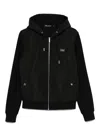Karl Lagerfeld Hooded Zip-up Jacket In Black
