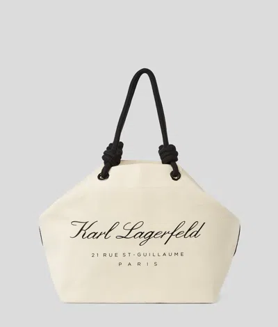 Karl Lagerfeld Hotel Karl Beach Tote Bag In Neutral