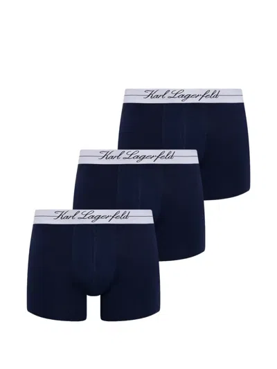 Karl Lagerfeld Hotel Karl Boxers (pack Of Three) In Blue