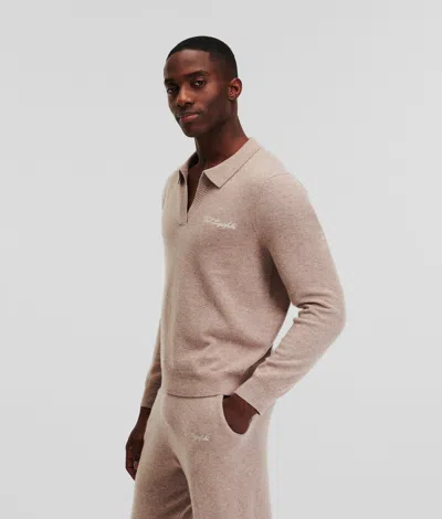Karl Lagerfeld Hotel Karl Cashmere Loungewear Sweater In Neutral