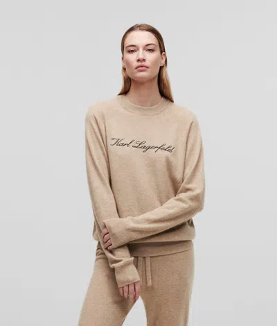 Karl Lagerfeld Hotel Karl Cashmere Sweater In Brown