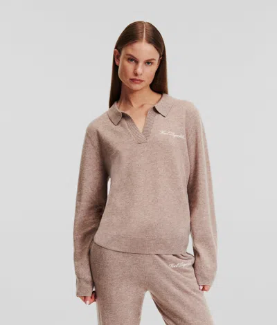 Karl Lagerfeld Hotel Karl Cashmere Sweater In Gray