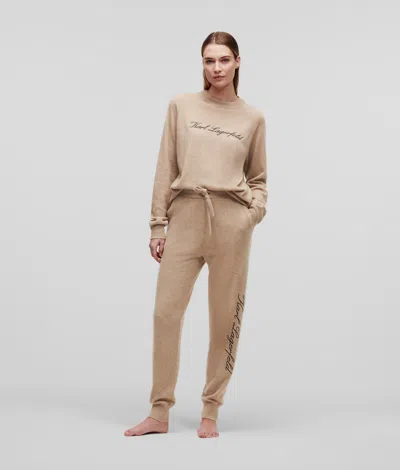 Karl Lagerfeld Hotel Karl Cashmere Sweatpants In Brown