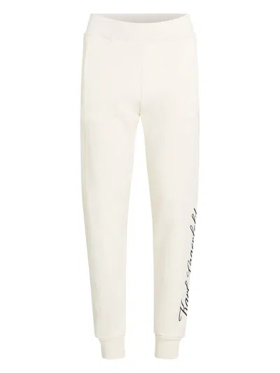 Karl Lagerfeld Embroidered-logo Cotton Sweatpants In White