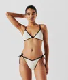 Karl Lagerfeld Hotel Karl Crochet Triangle Bikini Top In White