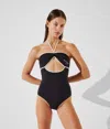 Karl Lagerfeld Hotel Karl Halter-neck Swimsuit In Black