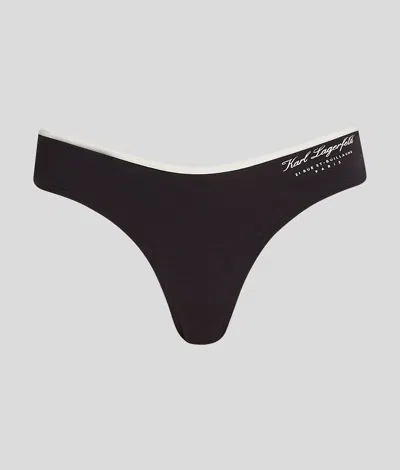 Karl Lagerfeld Hotel Karl High-rise Bikini Bottoms In Black