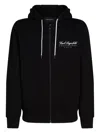 Karl Lagerfeld Hotel Karl Zip-up Loungewear Hoodie In Black
