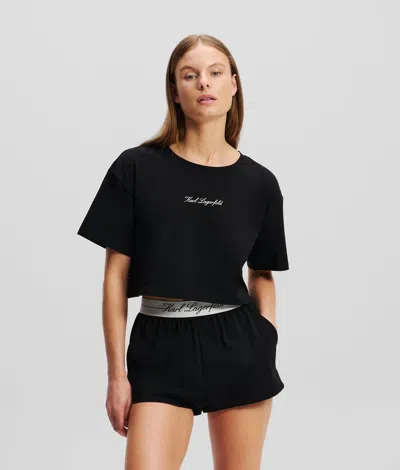 Karl Lagerfeld Hotel Karl Pajama Set In Black