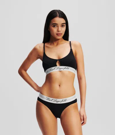 Karl Lagerfeld Hotel Karl Peephole Bra In Black