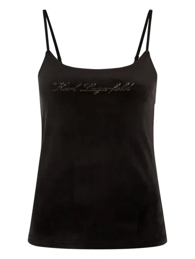 Karl Lagerfeld Hotel Karl Pyjama Top In 黑色