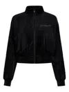 Karl Lagerfeld Hotel Karl Velour Zip-up Sweatshirt In 黑色