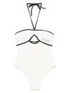 Karl Lagerfeld Hotel Karl Halter-neck Swimsuit In Neutrals