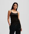 Karl Lagerfeld Hotel Karl Velour Camisole In Black