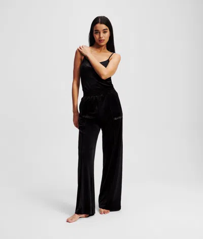 Karl Lagerfeld Hotel Karl Velour Joggers In Black