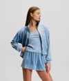 KARL LAGERFELD HOTEL KARL VELOUR ZIP-UP SWEATSHIRT