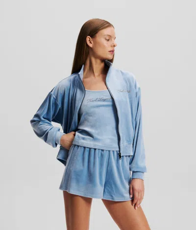 Karl Lagerfeld Hotel Karl Velour Zip-up Sweatshirt