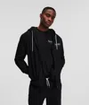 Karl Lagerfeld Hotel Karl Zip-up Loungewear Hoodie In Black