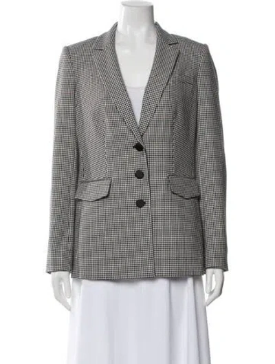 Pre-owned Karl Lagerfeld Houndstooth Print Blazer In Black