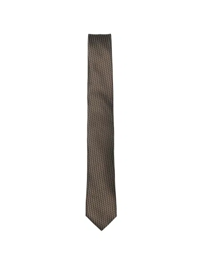 Karl Lagerfeld Houndstooth-pattern Tie In Brown