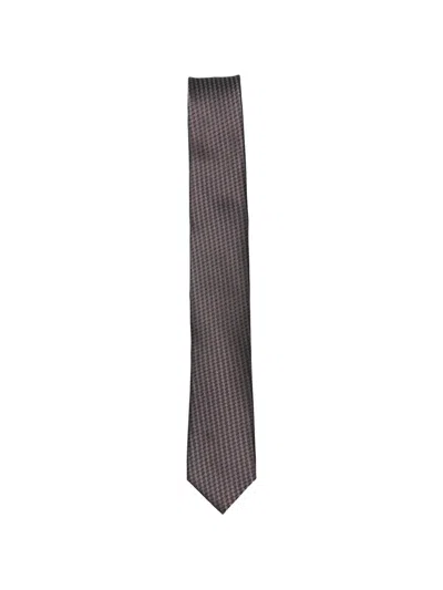 Karl Lagerfeld Houndstooth-pattern Tie In Brown