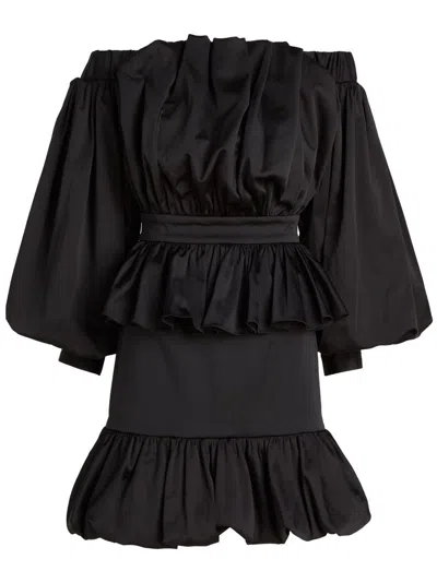 Karl Lagerfeld Hun's Pick Ruffled Mini Dress In Black