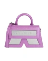 Karl Lagerfeld Icon K Cb Croc Woman Handbag Mauve Size - Bovine Leather In Purple