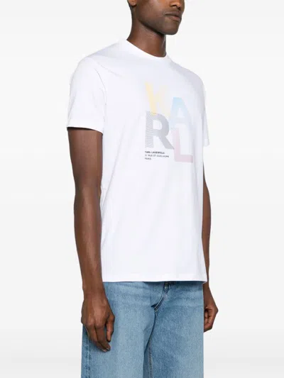 Karl Lagerfeld Iconic T-shirt With Lettering In White