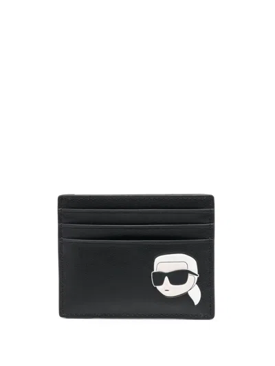 Karl Lagerfeld Ikonik 2.0 Card Holder In 黑色