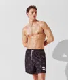 Karl Lagerfeld Ikon All-over-print Swim Shorts In Black