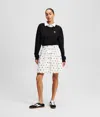 Karl Lagerfeld Ikon All-over-print Skirt In White
