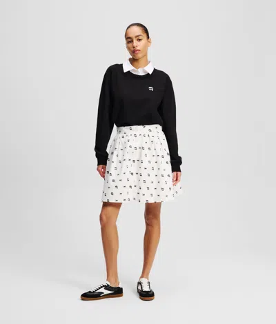 Karl Lagerfeld Ikon All-over-print Skirt In White
