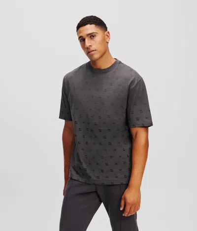 Karl Lagerfeld Ikon All-over-print T-shirt In Gray