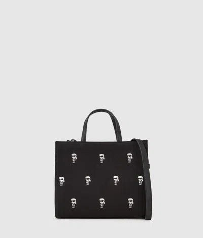 Karl Lagerfeld Ikon All-over-print Tote Bag In Black