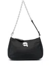 Karl Lagerfeld Ikon Appliqué-detail Shoulder Bag In Black