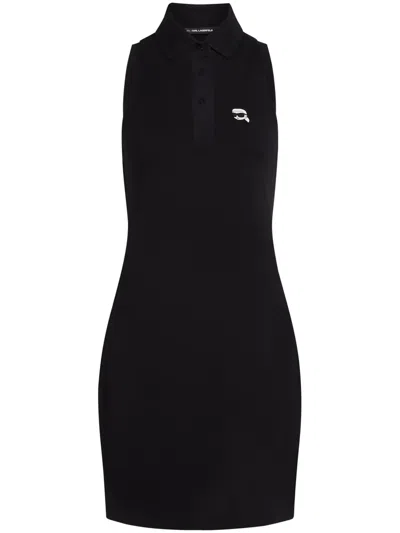 Karl Lagerfeld Ikon-appliqué Dress In Black
